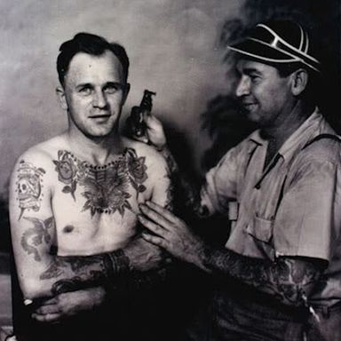 Bert Grimm's Legacy Seen in Tattoos of Grinning Suns and Crying Hearts