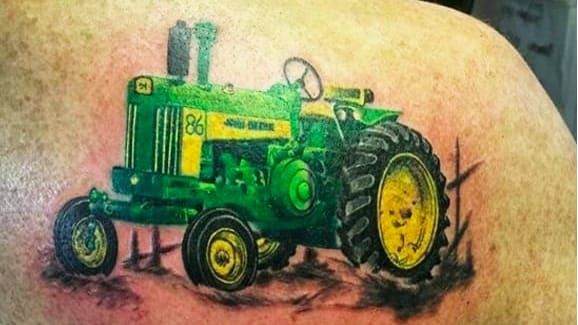 Tractor Logo Design  Farm tattoo Tractor logo Farmer tattoo