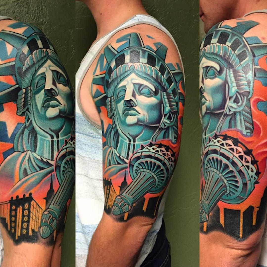 70 Statue Of Liberty Tattoo Designs For Men  New York City  Statue of liberty  tattoo Liberty tattoo Statue tattoo