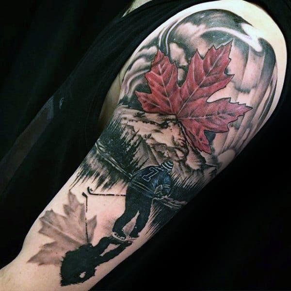 Canada maple leaf with nature  Face tattoos Cool tattoos Tattoos
