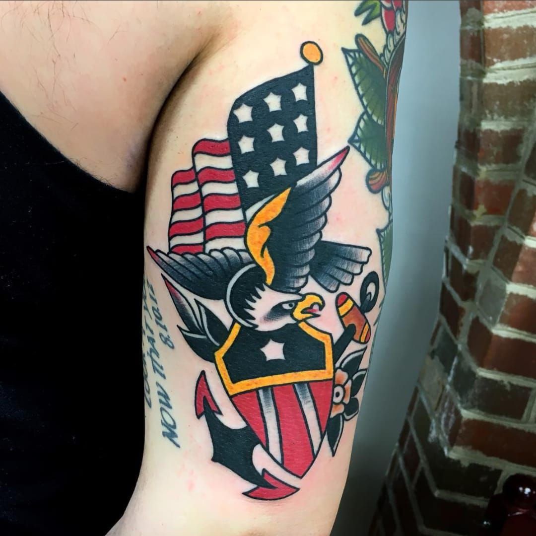 American Flag Lady Traditional Tattoo by KeelHauled Mike B  Flickr