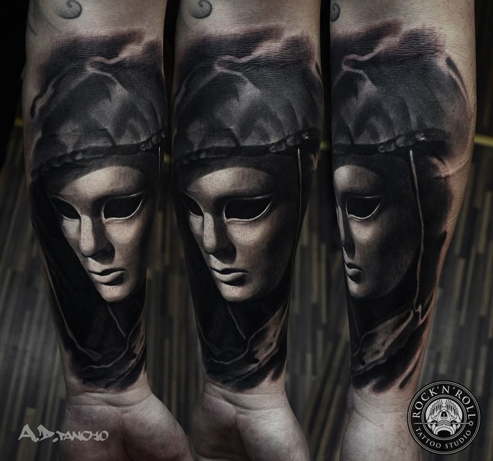 20 Most Exquisite Venetian Mask Tattoos  Tattoodo