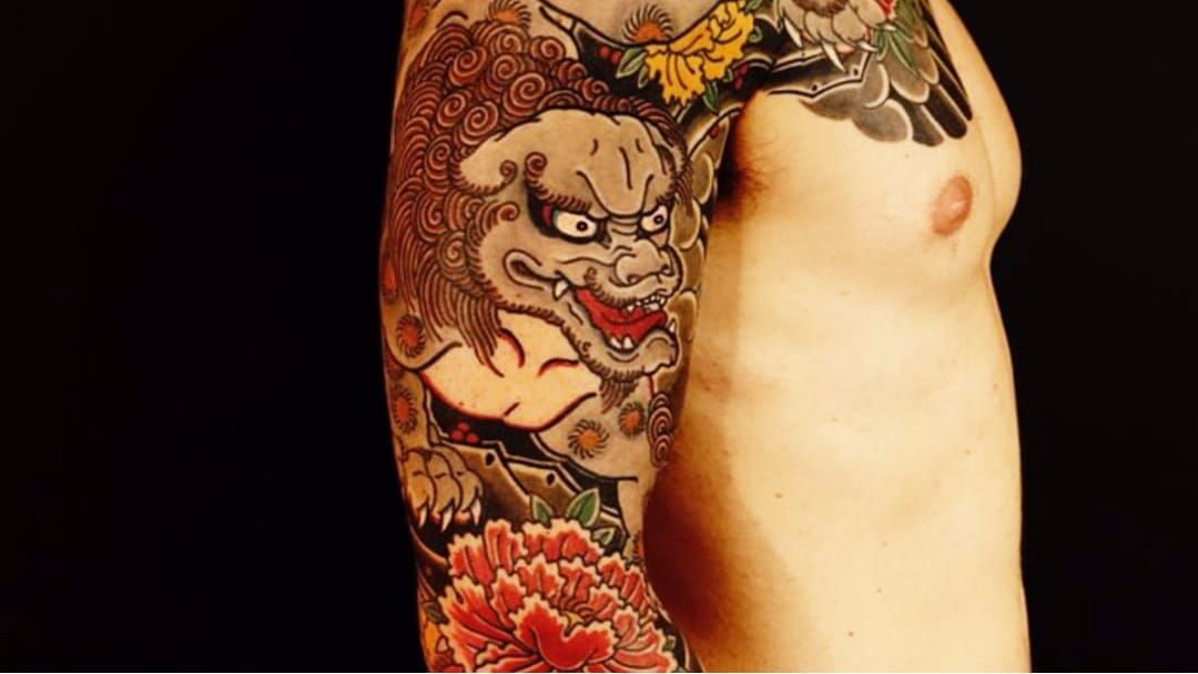 Red Foo Dog Tattoo Artwork