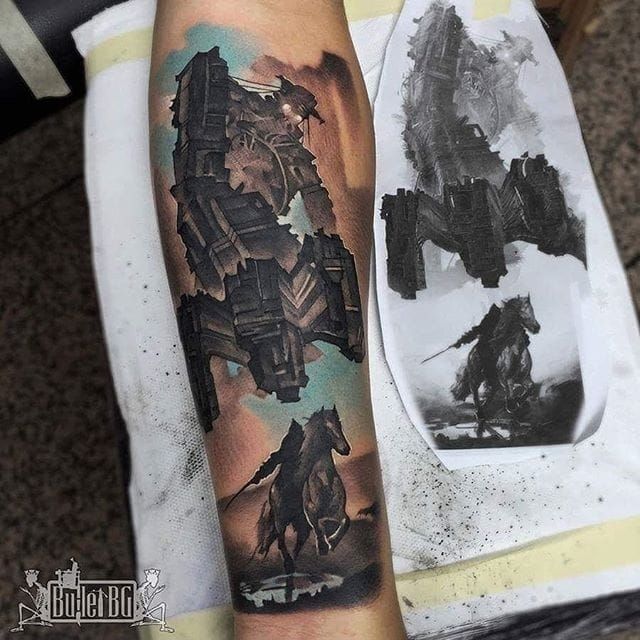 shadow of colossus video game tattoo