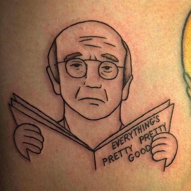 Larry David  Snoopy tattoo Cool tattoos Seinfeld tattoo