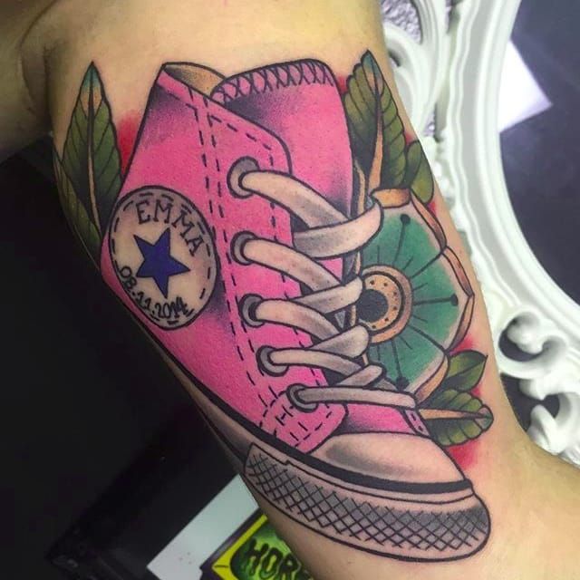 Converse logo on both ankles done by Devin Dojah in Eunice La at Supreme  ink  rtattoos