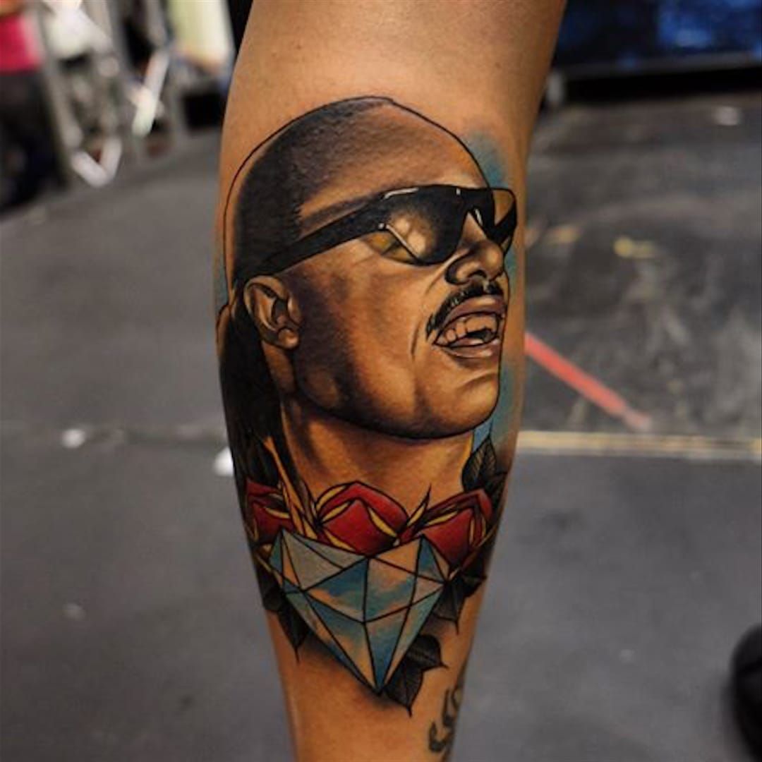Tattoos of Stevie Wonder that He Could See Because Hes not Blind  Tattoodo
