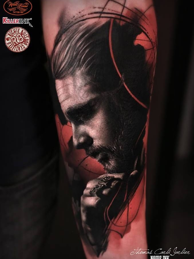 Jax Teller #ThomasCarliJarlier #realismo #realism #portrait #retrato #fotorrealismo #blackandgrey #pretoecinza #photorealism #jaxteller #charliehunnam #sonsofanarchy #man #homem #tvshow #serie #abstrato #abstract