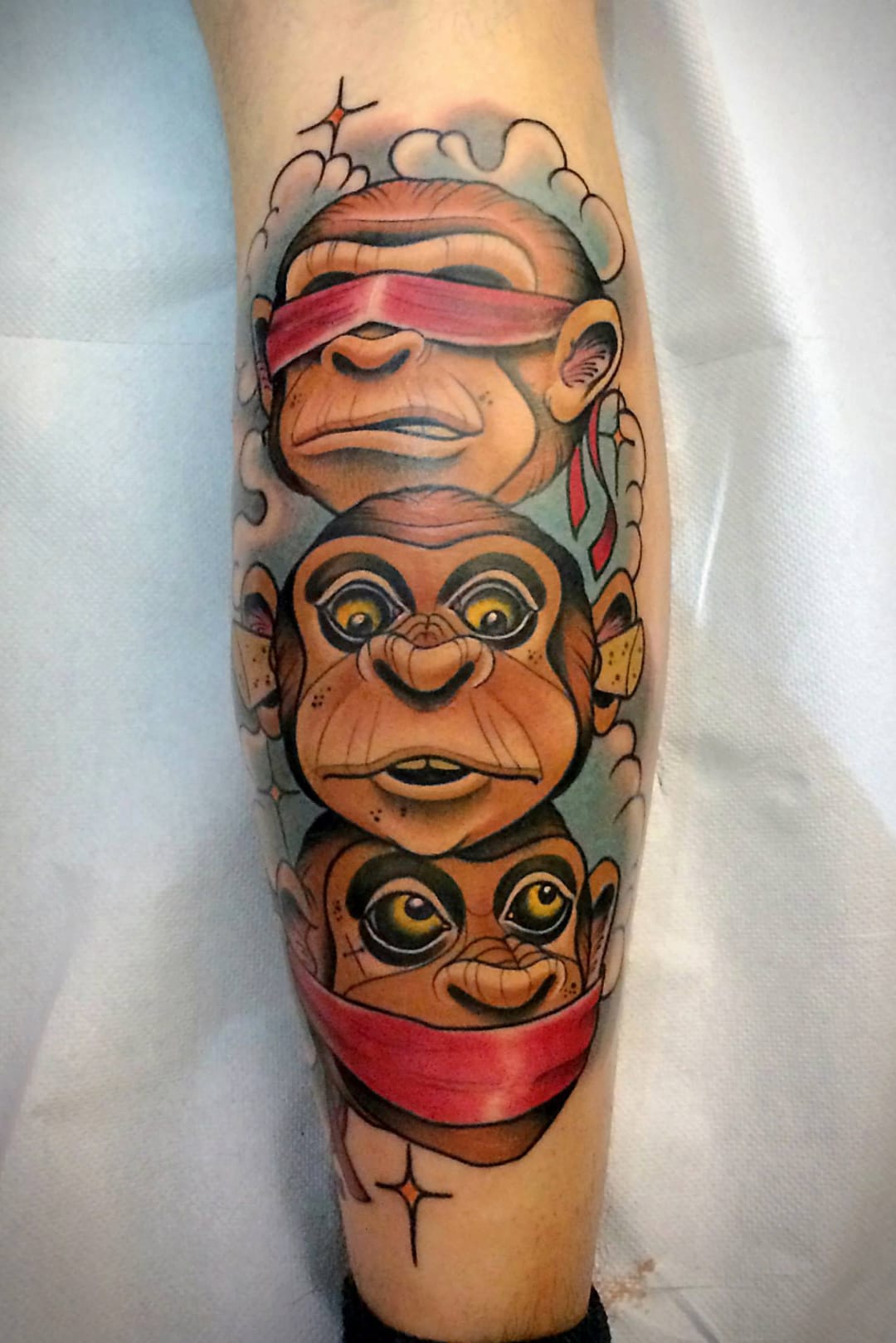 Os Três Macacos Sábios #FulvioVaccarone #macacotattoo #monkeytattoo #macaco #monkey #tresmacacossabios #ThreeMonkeys #rolha #stopper