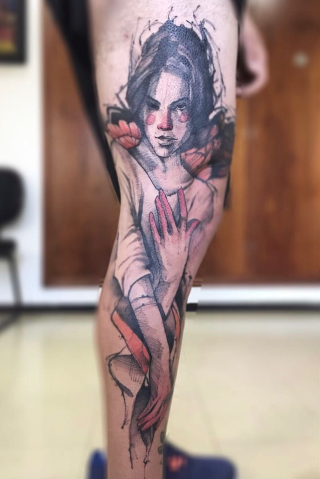 Lindíssima #LincolnLima #brazilianartist #brasil #brazil #tatuadoresdobrasil #sketchstyle #watercolor #aquarela #woman #mulher #girl #garota #flor #flower