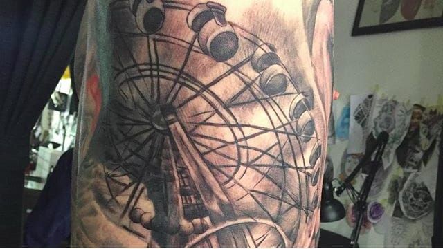 Sadly We Cant Vomit Off the Top of These Ferris Wheel Tattoos  Tattoodo