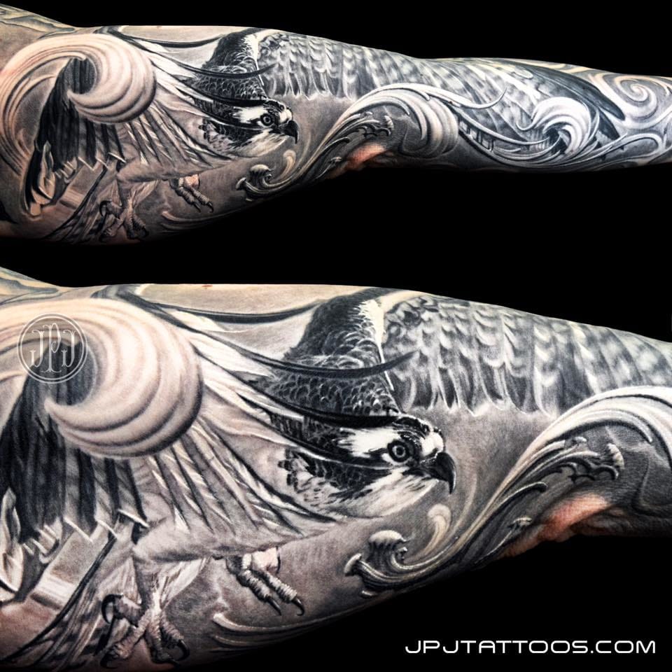 hawk tattoo sleeve