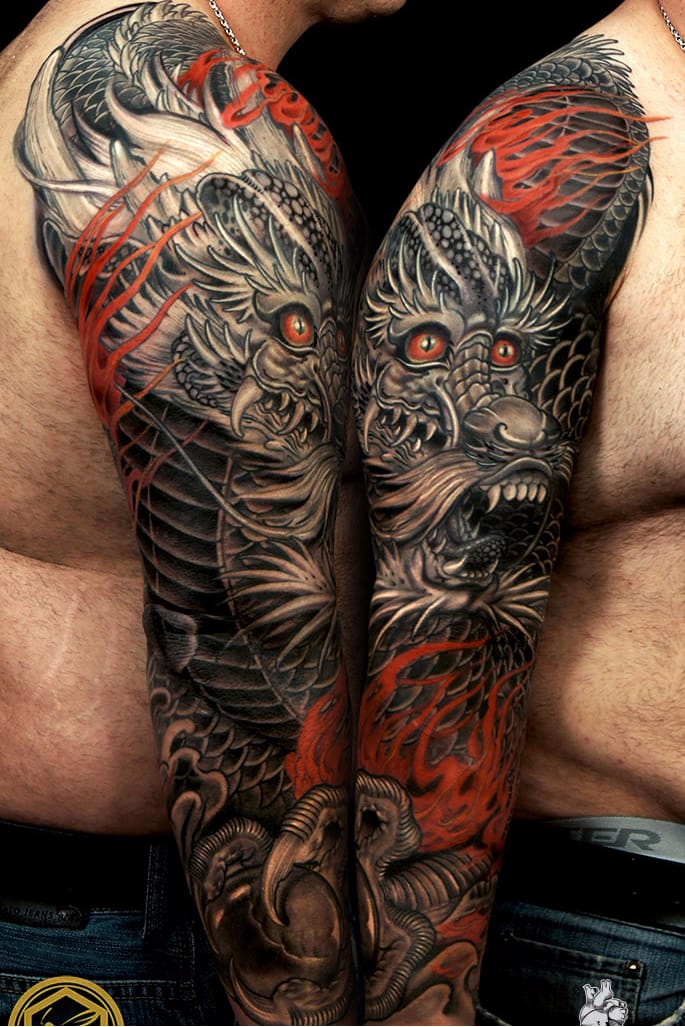 Por Jess Yen #JessYen #dragao #dragaotattoo #dragontattoo #mitologia #mythology #oriental #dragon