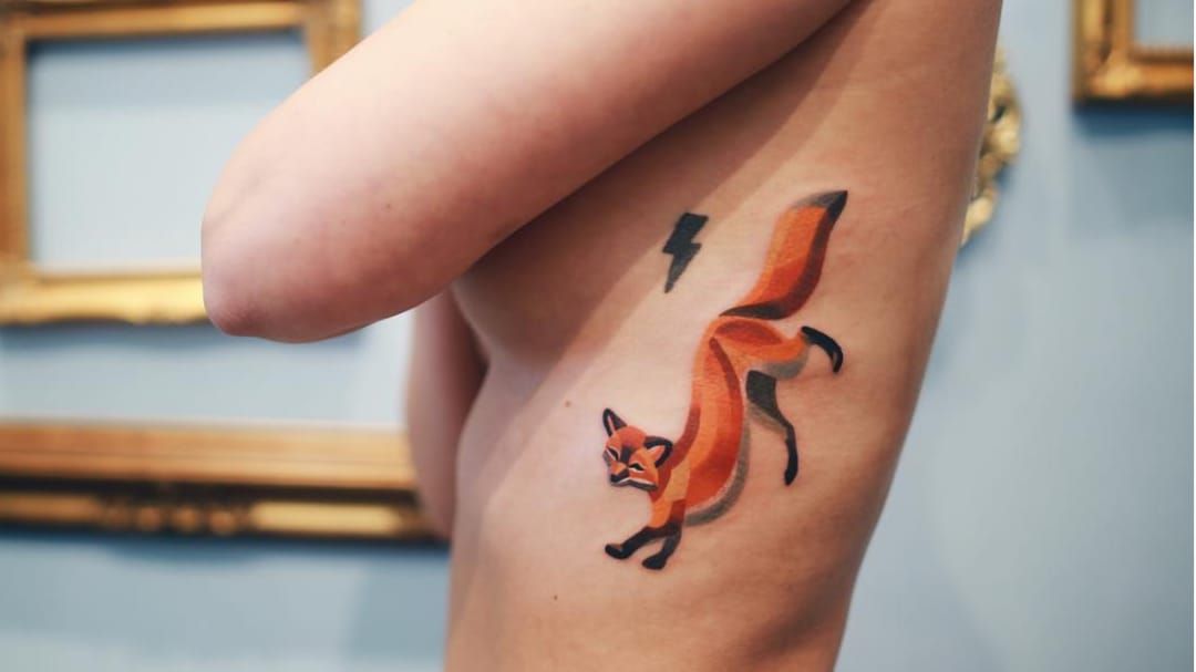 Before and after of my watercolor fox by Deanna  Yelp  Watercolor tattoo  fade Watercolor tattoo Color tattoo
