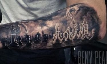 Chess piece tattoo, Chess tattoo, Queen tattoo