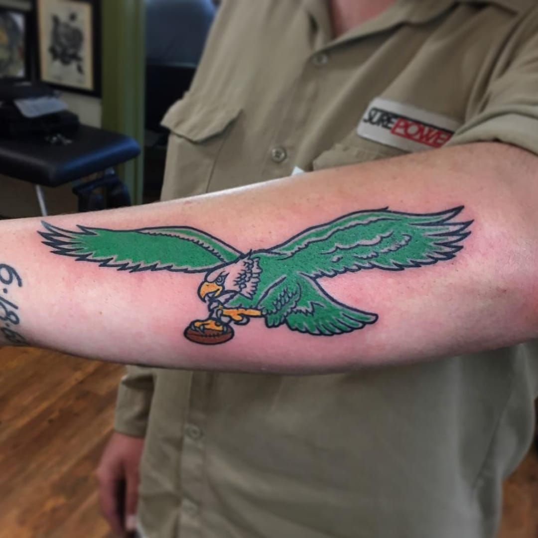 Fly Eagles Fly done by Thomas Oliver  Inked SanityGarnerNC  rtattoos