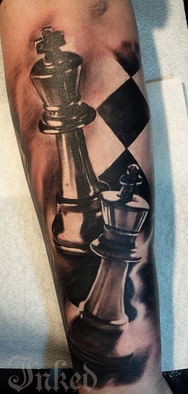 chess game inspired piece queen and king
