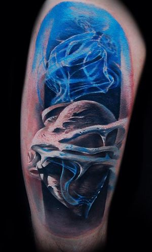 Fantastic 3D tattoo by Tomasz Tofi Torfinski!