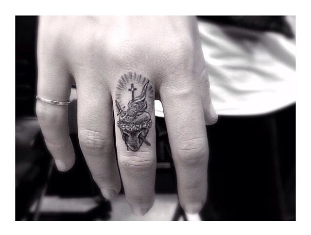 hearttattoos hashtag on Instagram  Photos and Videos  Finger tattoos Sacred  heart tattoos Hand tattoos