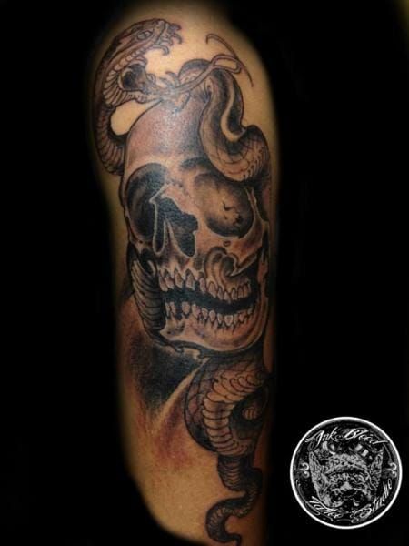 Snake and Skull by 88Ink-Blood Tattoo Studio