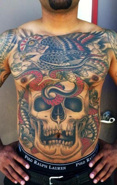 Skull, snake, eagle! What's not to love... by Chalice Tattoo