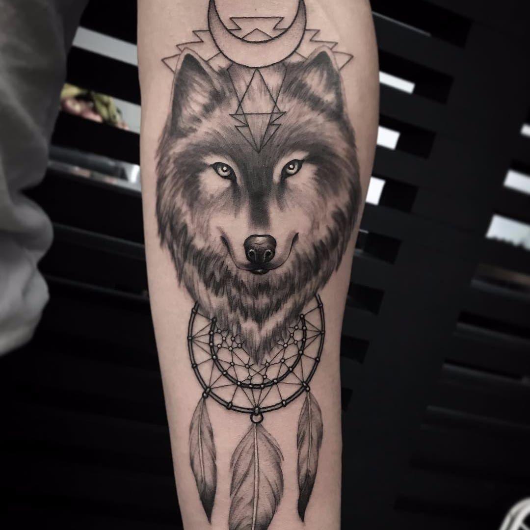 Top 74+ dreamcatcher with wolf tattoo best - in.cdgdbentre