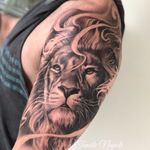 Majestic lion by Teneile Napoli #TeneileNapoli #realism #realistic #hyperrealism #lion #junglecat #cat #fur #nature #animal #Africa #India #tattoooftheday