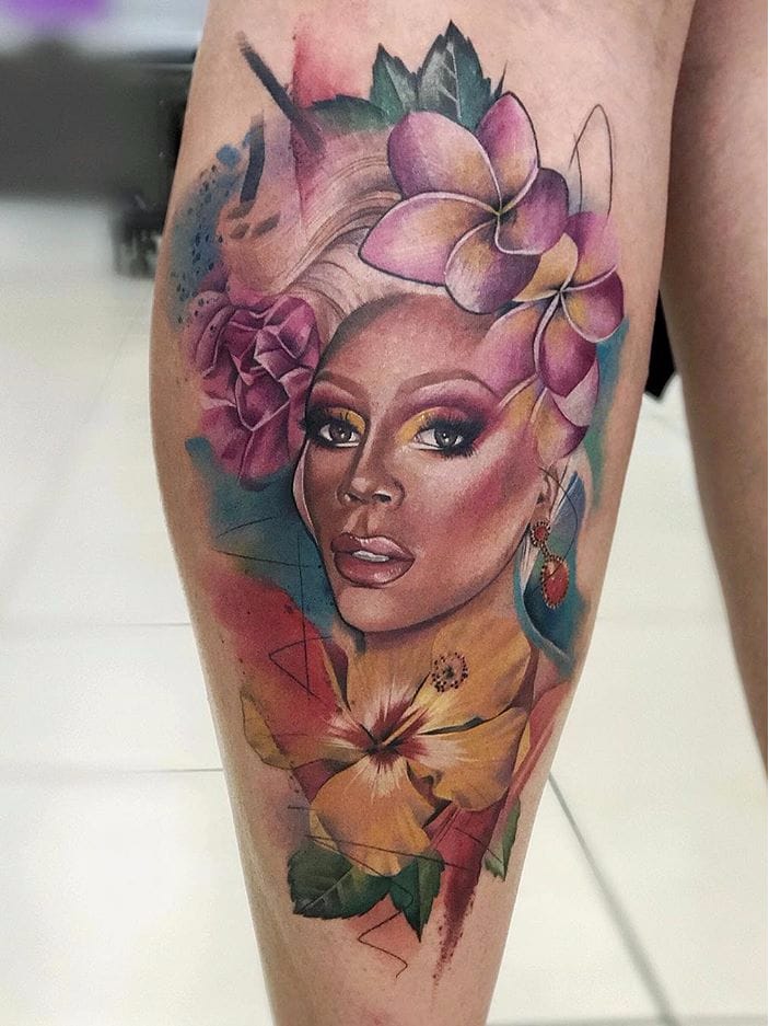 Por Freddie Albrighton #FreddieAlbrighton #gringo #colorido #colorful #realismo #realism #realismocolorido #rupaul #flor #flower #aquarela #watercolor #abstract #abstrato