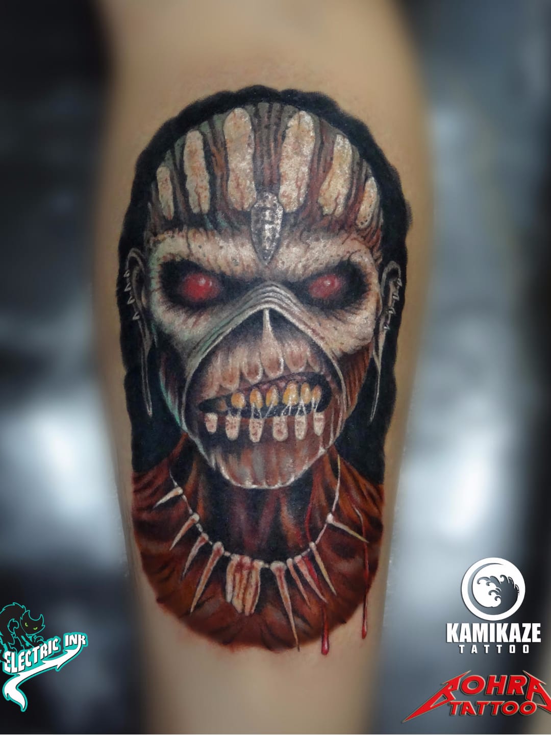 Eddie, mascote da banda Iron Maiden #JandersonBolzan #Bohra #brasil #brazil #brazilianartist #tatuadoresdobrasil #realismo #realism #musica #music #eddie #ironmaiden #zombie #zumbi #mascote #mascot #colorido #colorful