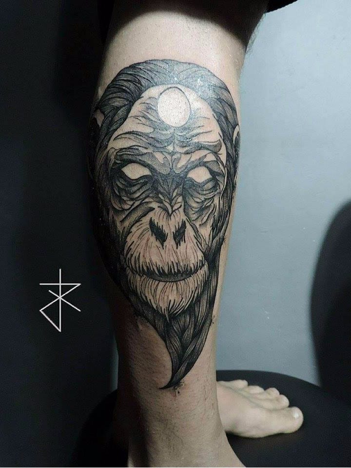 #JoaoCarvalho #JoaoRabiscado #brasil #brazil #brazilianartist #tatuadoresdobrasil #blackwork #macaco #monkey #chimpanzee #chimpanze