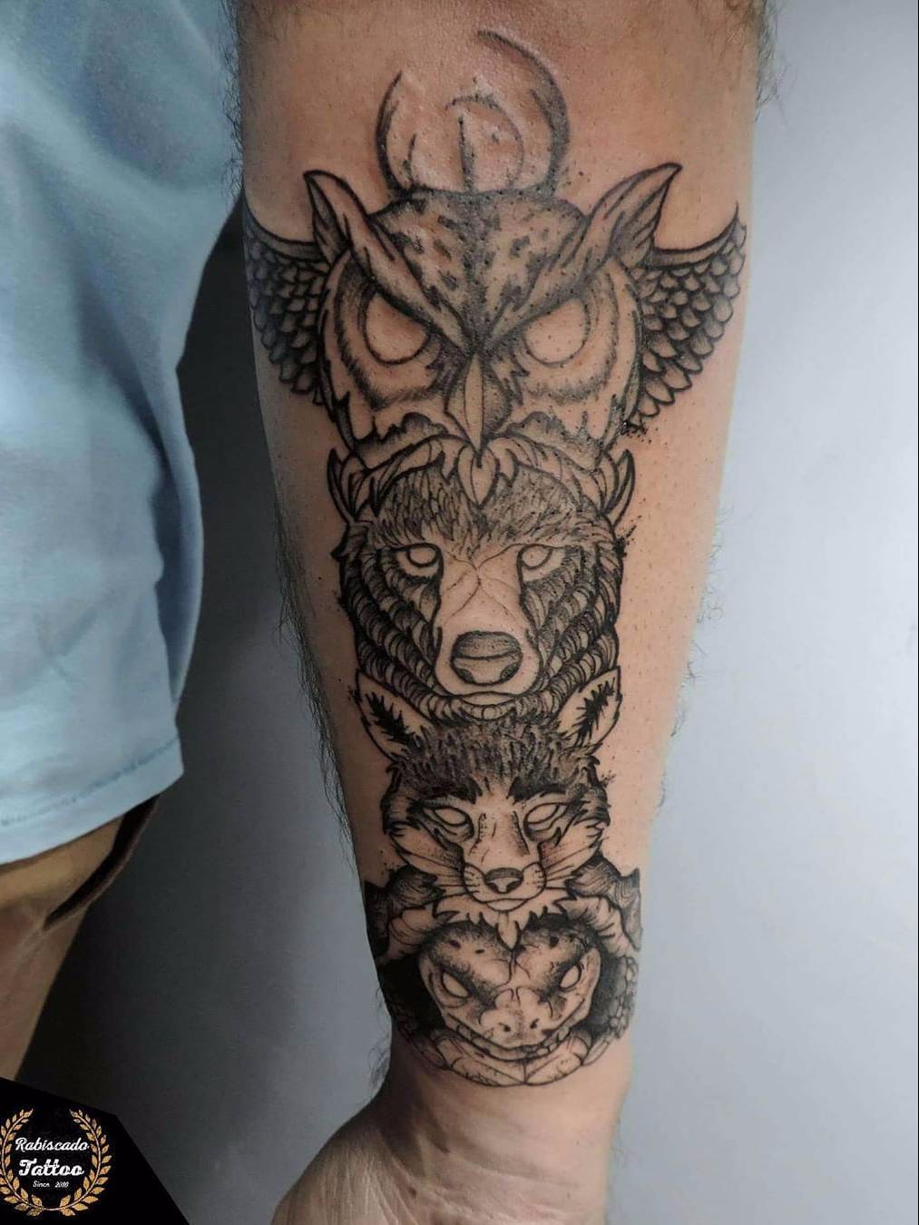 #JoaoCarvalho #JoaoRabiscado #brasil #brazil #brazilianartist #tatuadoresdobrasil #blackwork #totem #tartaruga #turtle #raposa #fox #urso #bear #coruja #owl