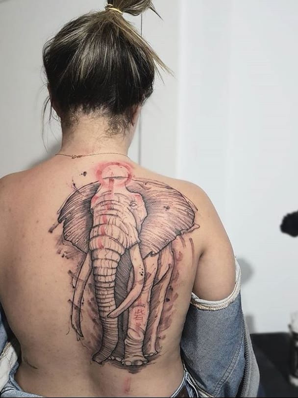 #ViniciusScalfone #brasil #brazil #brazilianartist #tatuadoresdobrasil #sketch #aquarela #watercolor #elefante #elephant #pontilhismo #dotwork