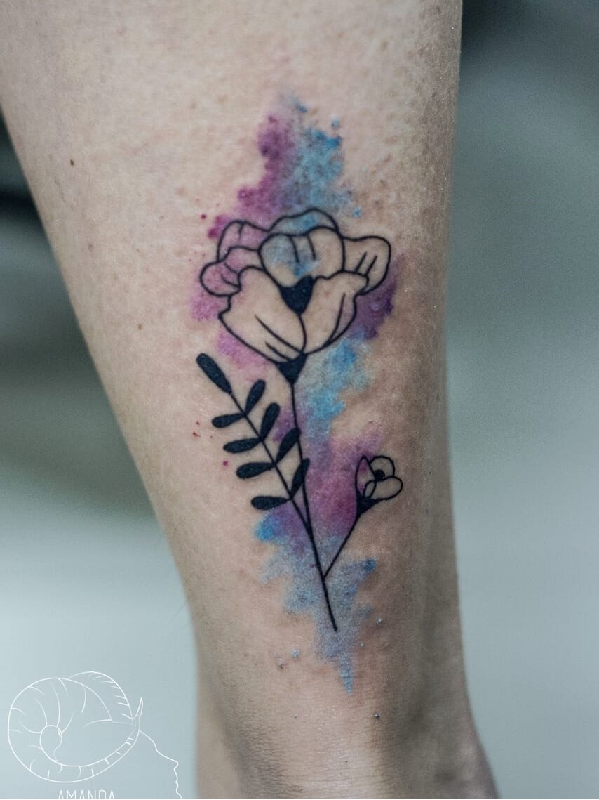 #AmandaBarroso #brasil #brazil #brazilianartist #TatuadorasDoBrasil #watercolor #aquarela #colorido #colorful #flor #flower #folha #leaf #botanica #botanical