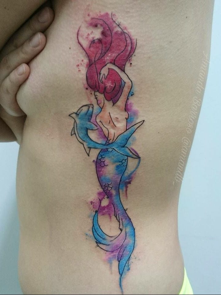 #AmandaBarroso #brasil #brazil #brazilianartist #TatuadorasDoBrasil #watercolor #aquarela #colorido #colorful #sereia #mermaid #tubarao #shark