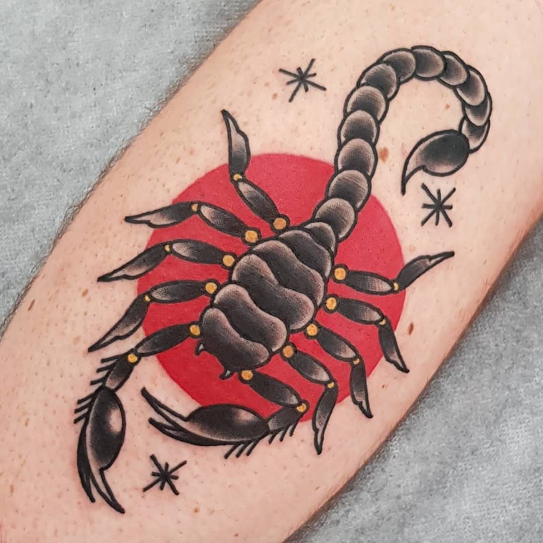 american traditional scorpion tattoo  Traditional tattoo inspiration Traditional  tattoo cuff Scorpion tattoo