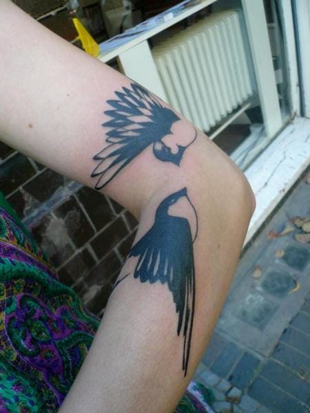 Blackwork swallow tattoo by Madame Chän #swallow #swallows #bird #blackwork #MadameChan