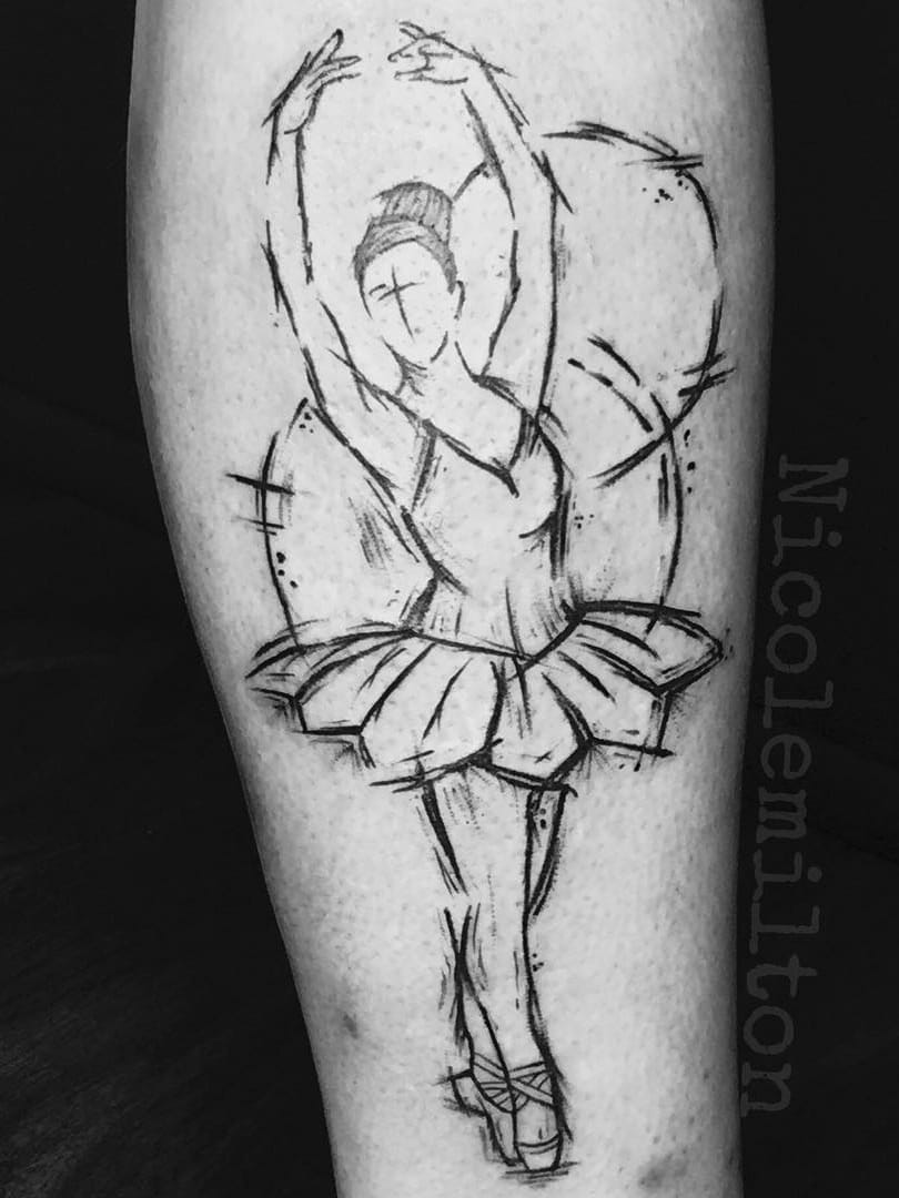 #NicoleMilton #balé #ballet #dance #dança #ballettattoo #bailarina #balerina #blackwork #sketch #woman #mulher #pontilhismo #dotwork