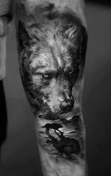 Wolf tattoo by Domantas Parvainis #wolf #wolftattoo