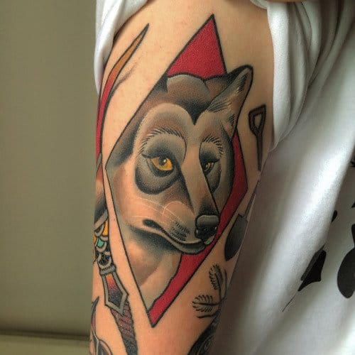 Wolf tattoo by Thomson Tattoos #thomsontattoo #wolf #wolftattoos