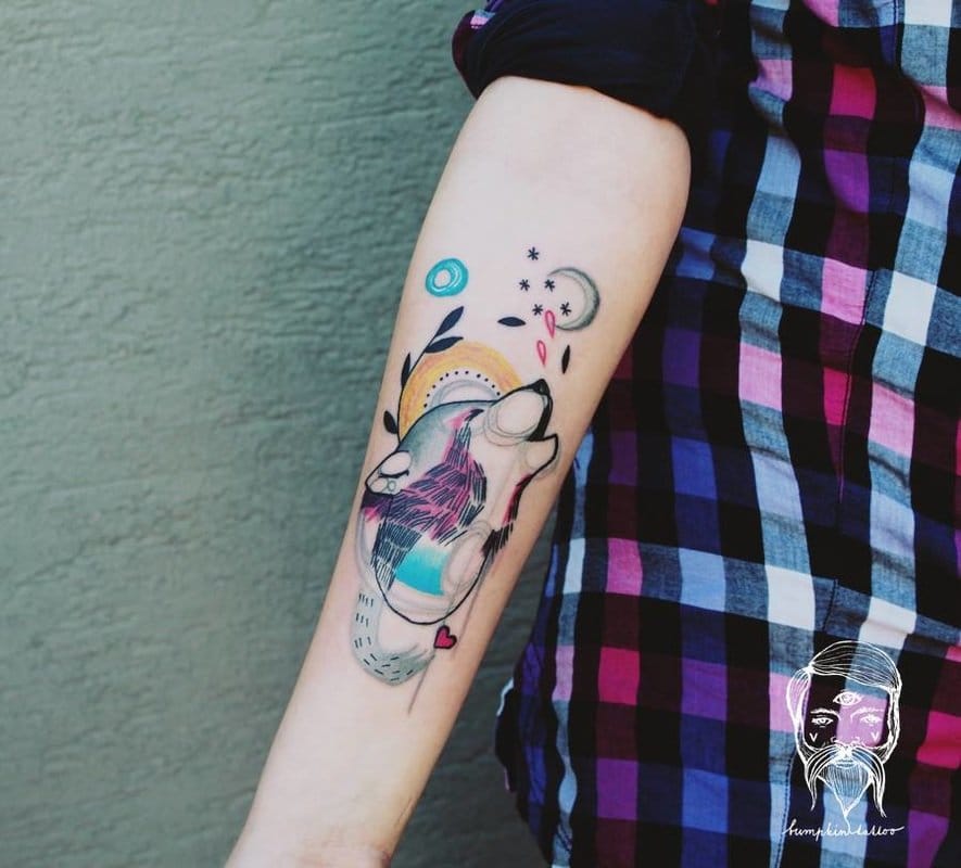 Wolf tattoo by Richard Santay