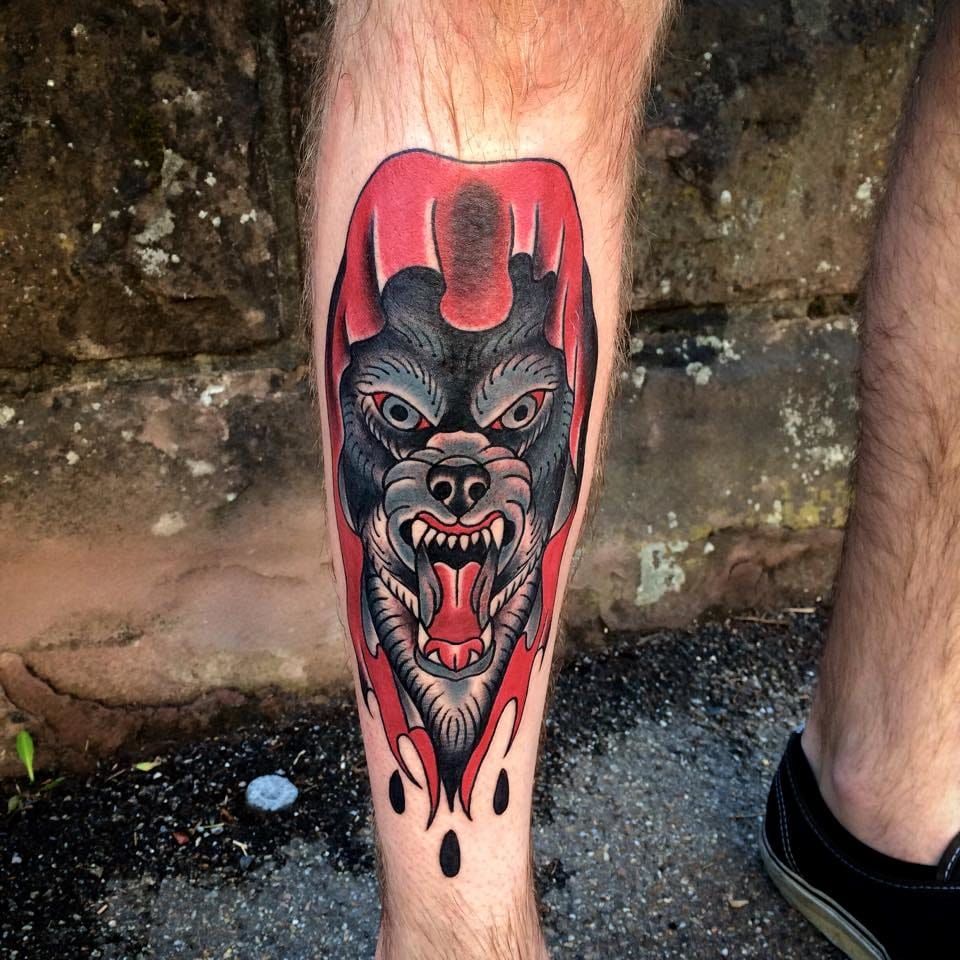 Skinny Buddha Tattoo  Traditional wolf head by Nate  Facebook