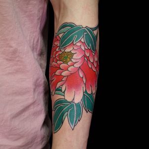 Tattoo by Sergey Buslay #SergeyBuslay #tattoodoambassador #Japanese #irezumi #peony #flower #floral #leaves #nature