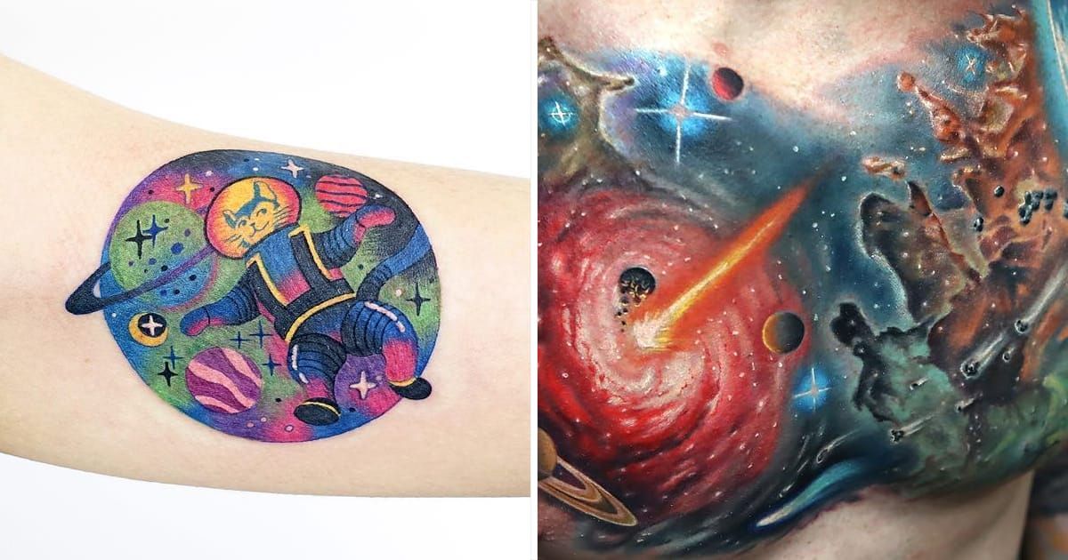Black Holes, Cosmonauts, and Glittering Galaxies: Space Tattoos • Tattoodo