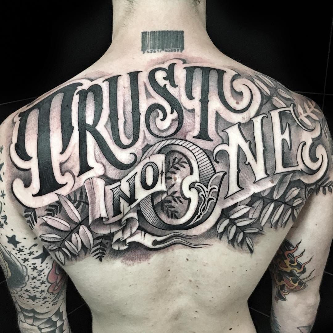 Trust No One  tattoo script free scetch