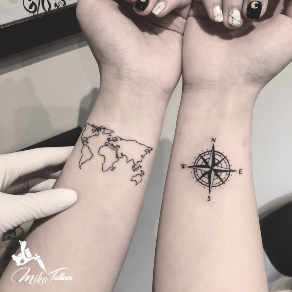 The compass always points north and helps guide you to your destination.  Given these factors, a compa… | Compass tattoo, Compass tattoo men,  Geometric tattoo design