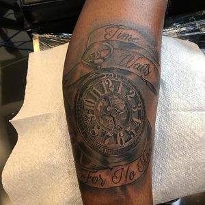 Clock by Yosmany Dorta Martinez at Fame Tattoos #darkskintattoo