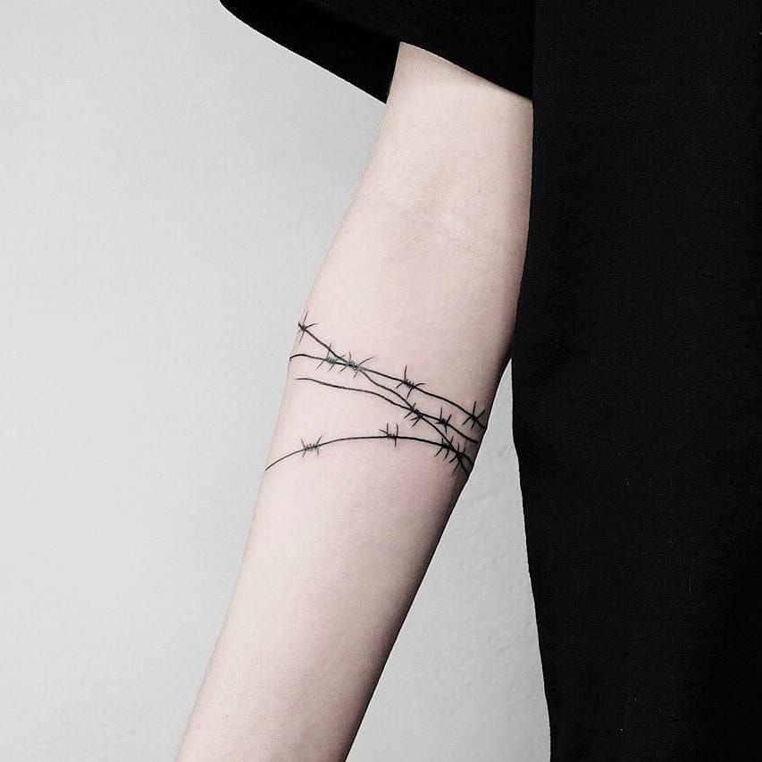simple barbed wire tattoo