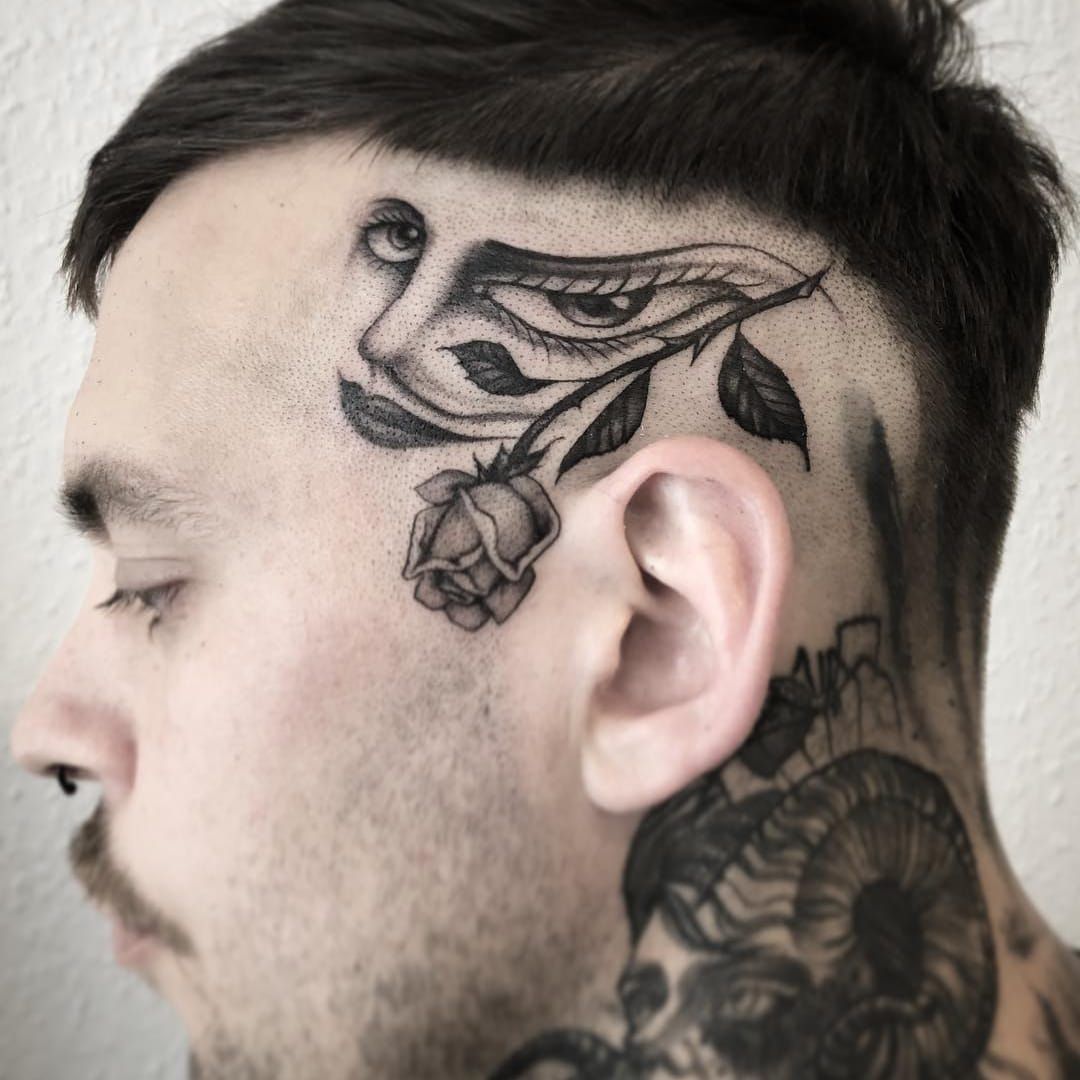 18 Trendy Head Tattoo Designs For Men and Women  Wittyduck