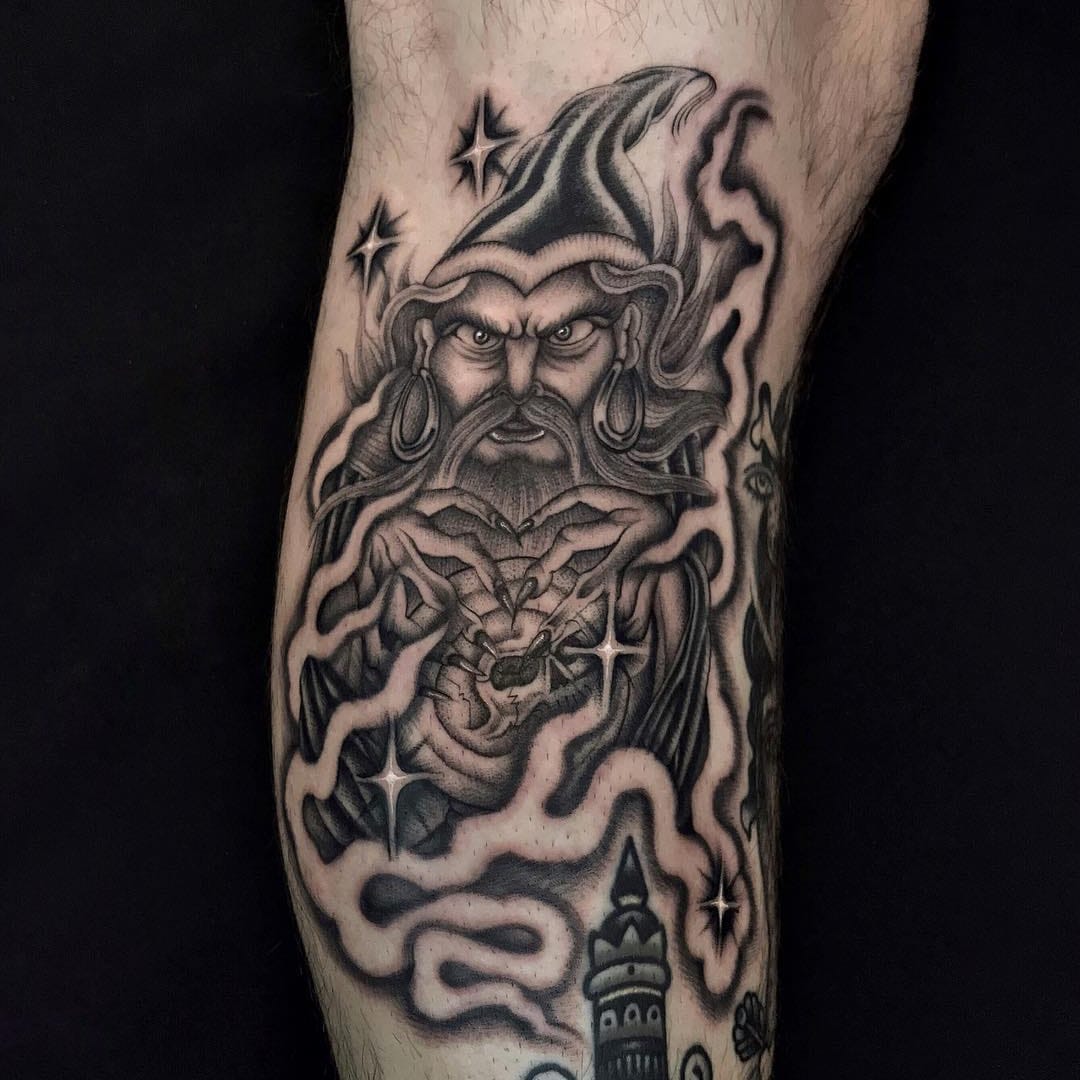 Wizard tattoo by dogma noir  Tattoogridnet