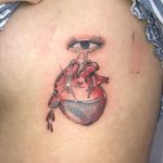 Tattoo by Mick Hee #MickHee #illustrative #surreal #eye #tears #cry #sadgirl #anatomicalheart #sparkle #blood